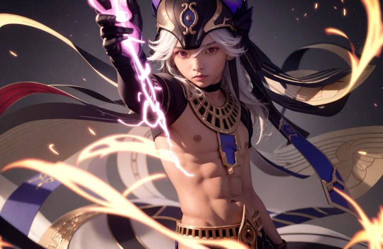 Masterpiece, Best Quality,cyno Genshin Impact, Male Focus, S...