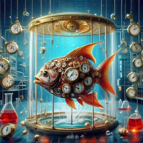 Clock, Bath, Water, Fish, — SDXL AI Prompt: Clock, bath, water, fish,