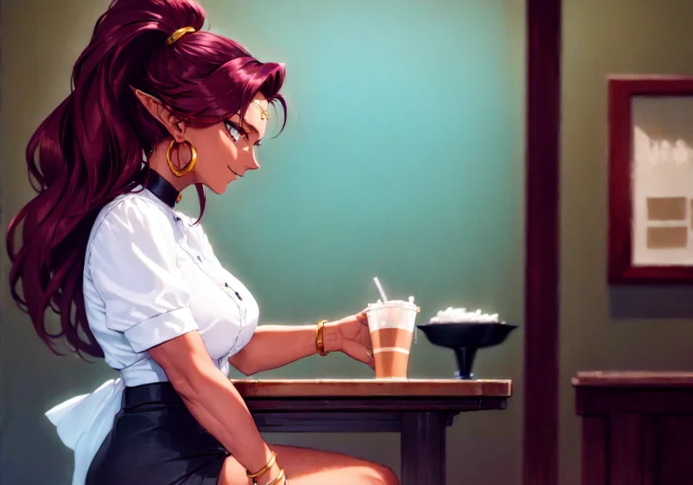 Darkskin1.6, Red Hair, Pointed Ears, Masterpiece, High Quali...