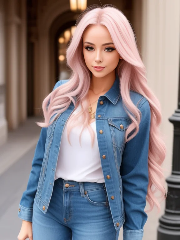 An European Woman,very Long Hair,  Greenhead  Ash Blonde  As...