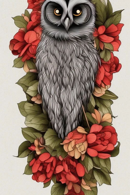 American Traditional Phantatt An Owl With A Mouse In Its Bea...