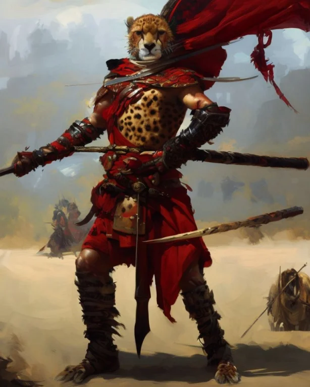 Anthropomorphic Warrior Cheetah By Laxpeintv2, Cheetah In Lo...