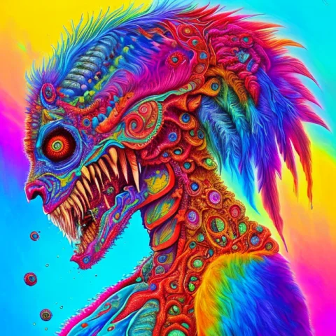 Colorjizz, Grotesque Horror Style, Graphic Horror, Gorepunk,... — Stable Diffusion AI Prompt: ((Colorjizz)), grotesque horror style, graphic horror, gorepunk, warrior princes...