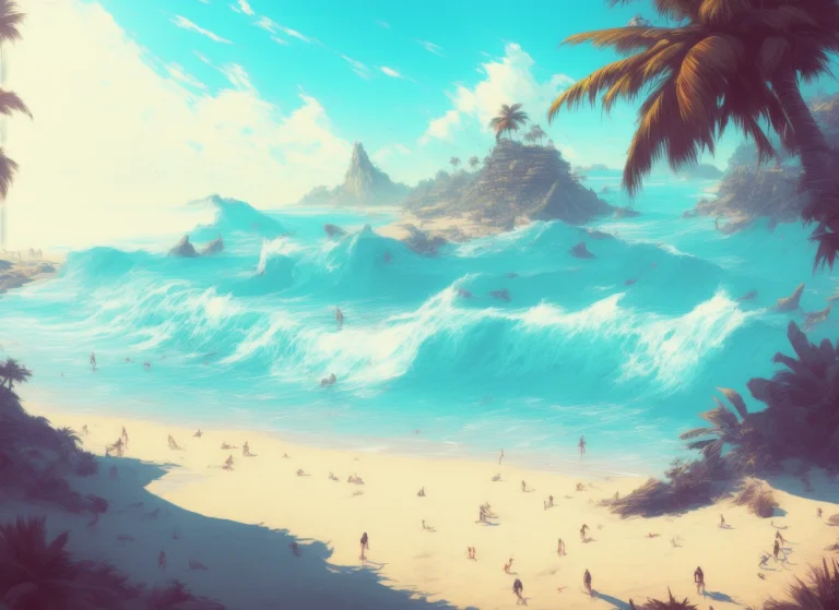 Danmumford Style, Beach Background, Trending On Artstation