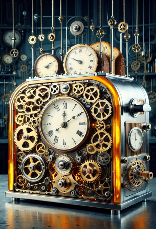 Clockstyle, Clockstyle, Photorealistic, A Chrome Toaster Sil...