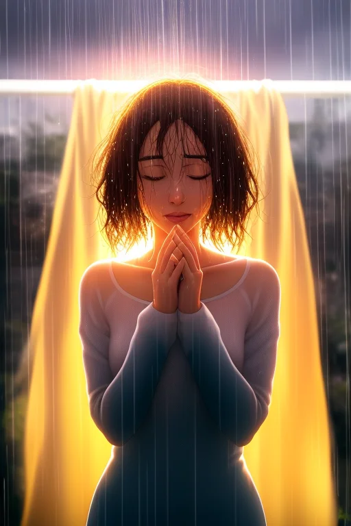 Woman, Rain, Sunshine, Rainbow0.7,