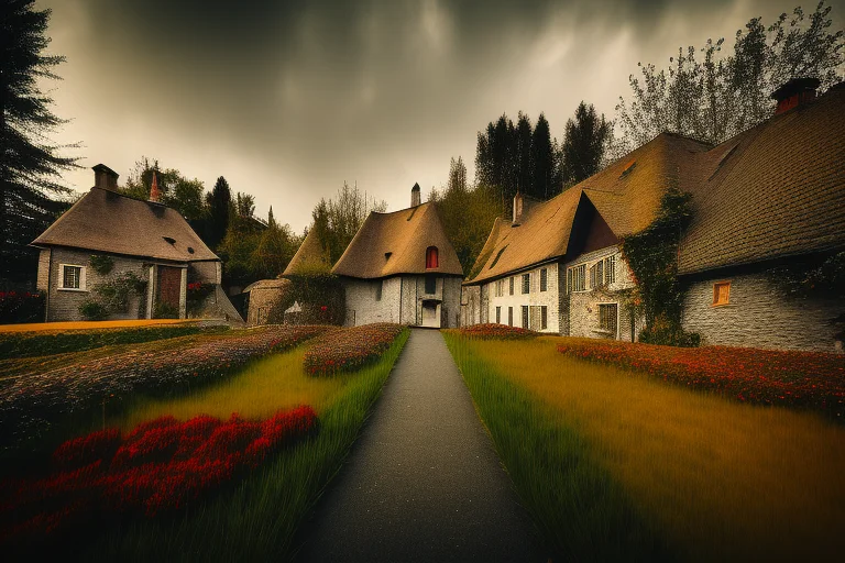 By Phse, Panning Shot Ink Etching, Saltbox House1.2 On A Cre...
