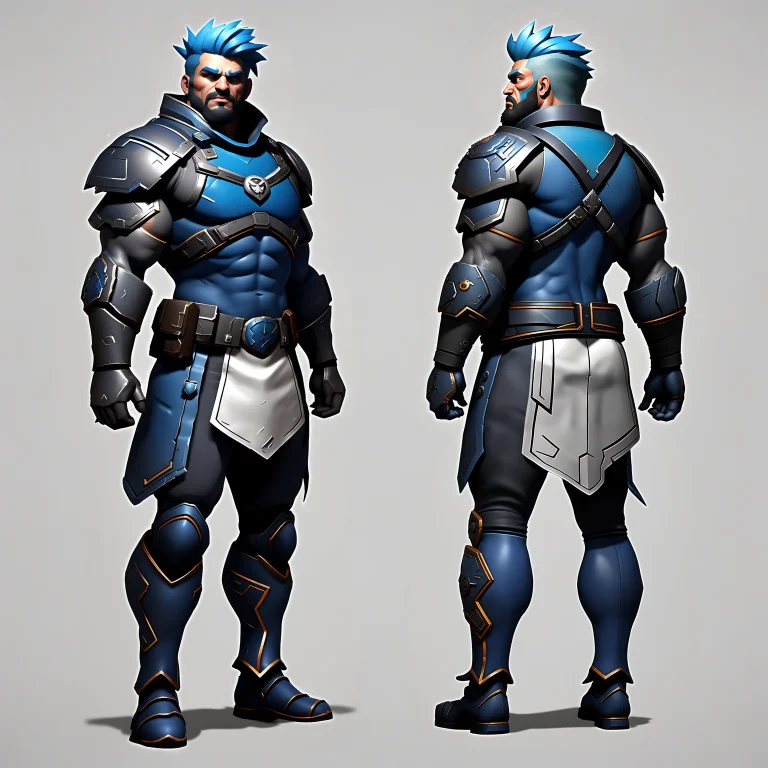 Photo Of A Stylized Full Body Of A Male Super Soldier, With...