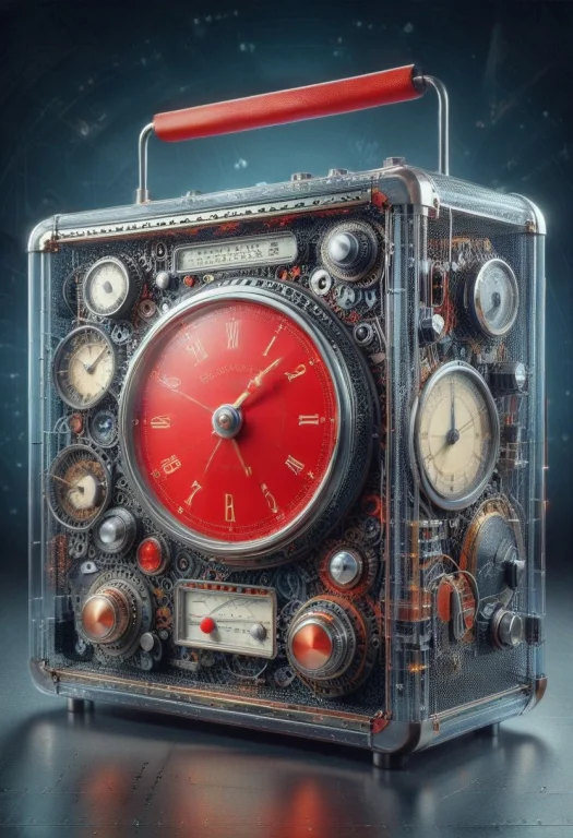 Create An Image Of A Classic Radio With Red Dial Face . Ensu...