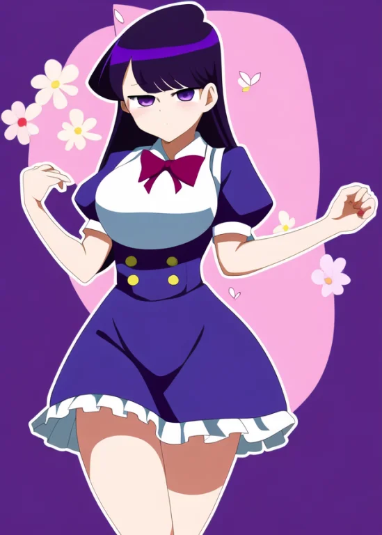 Komi Shouko, Anime, Komi Shouko Wearing A Maid Outfit, Purpl...