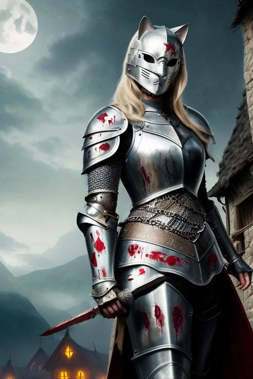 A Beautiful Woman1.4 In The Armor Of A Knight, Against The B...