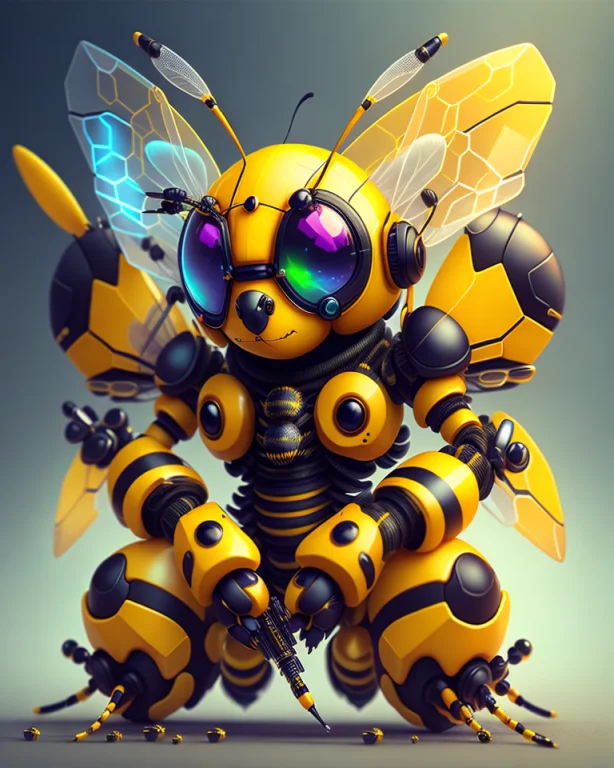 Cyber Bee With Weapon