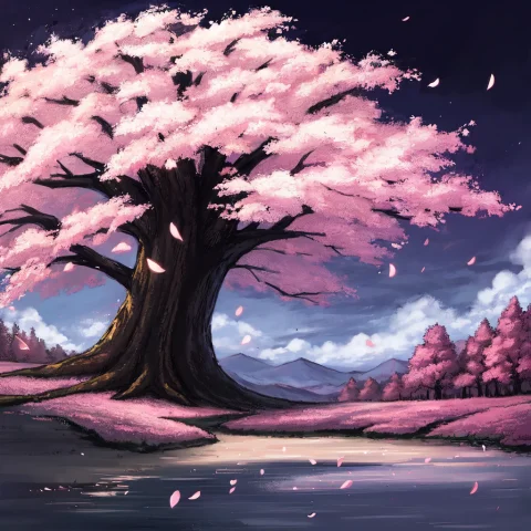 Beautiful Landscape, Cherry Blossoms, Otherworldly Lighting,... — Stable Diffusion AI Prompt: beautiful landscape, cherry blossoms, otherworldly lighting, fantasy world, deta...