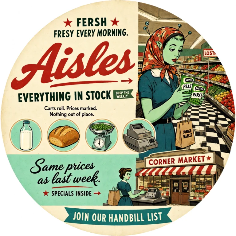 A Retro 1950s Mid-century Supermarket Circular Homepage Same...