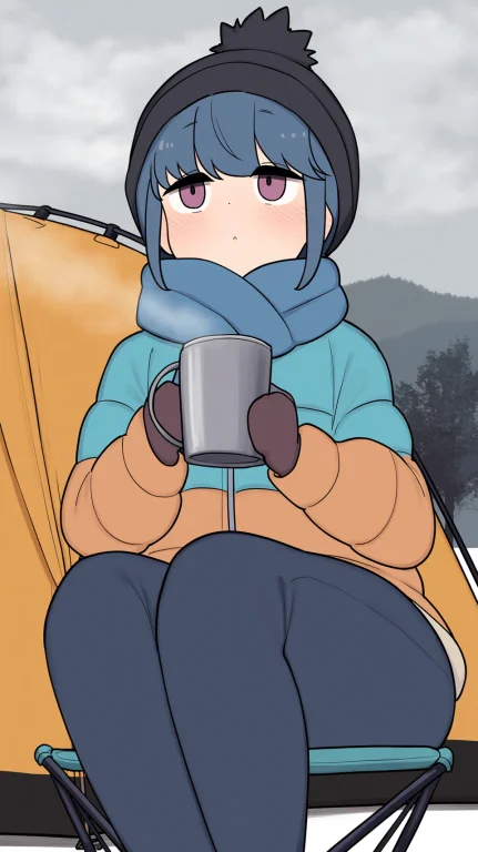 Masterpiece, Best Quality, 1girl, Shima Rin, Yurucamp, Purpl...