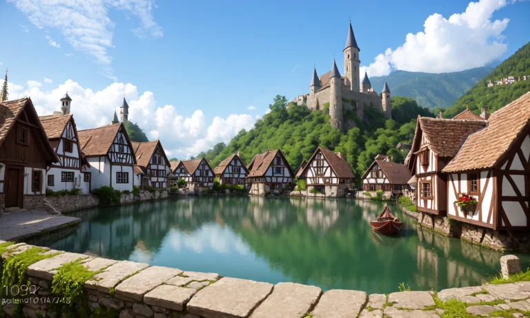 Realistic Photograph, Medieval Fantasy Village