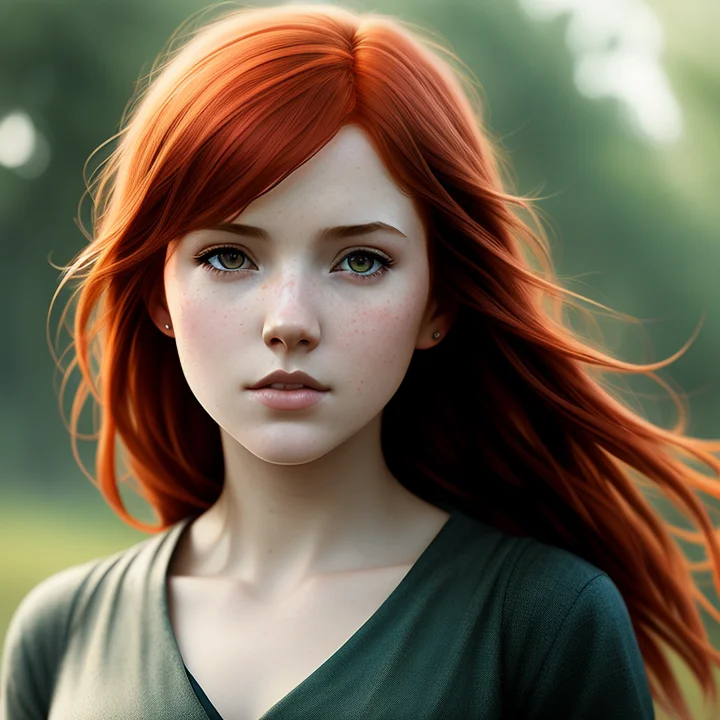Redhead Girl,, Art By Greg Rutkowski And Artgerm, Soft Cinem...