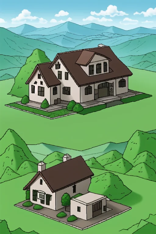 A House In A Greenfield Mountain