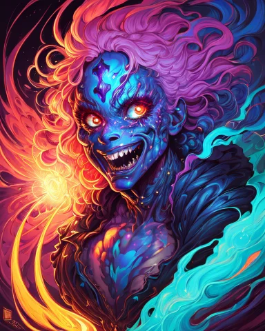 Highly Detailed Dan Mumford1.2 Portrait Of A Adorable Ghost... — Stable Diffusion AI Prompt: Highly detailed (Dan Mumford:1.2) portrait of a adorable ghost woman with round,...