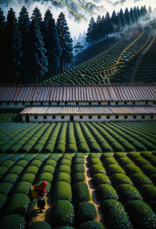 A Serene Photorealistic High-angle Landscape Of A Mountain T...