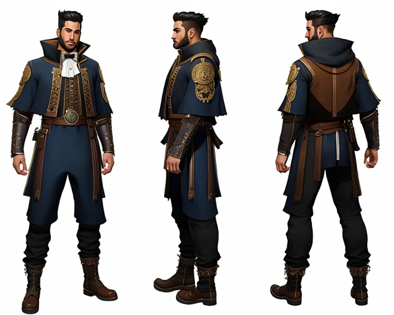Highly Detailed Full Body Of Character Turnaround Of A Steam...