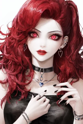 Pilyeon, Solo, 1girl, Black Nails, Jewelry, Long Hair, Looki... — Stable Diffusion AI Prompt: pilyeon, solo, 1girl, black nails, jewelry, Long hair, looking at viewer, choker...