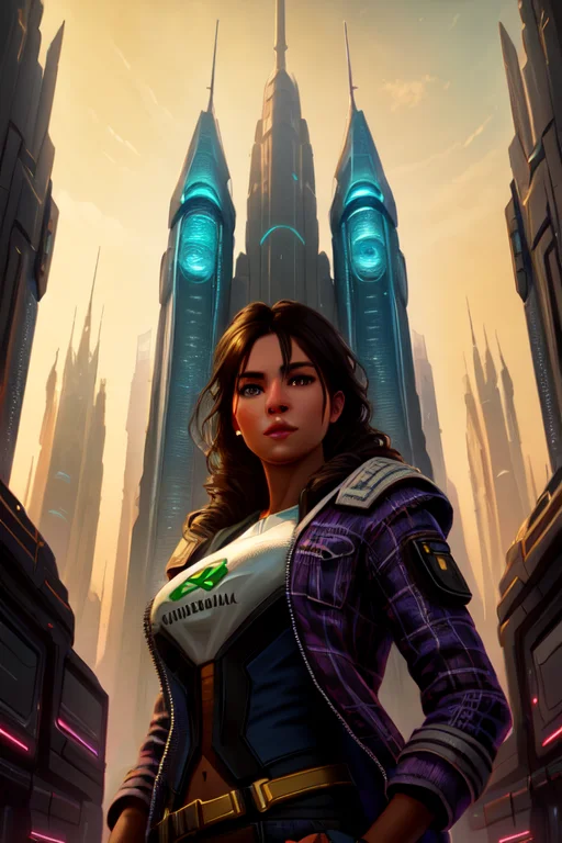 A Striking Portrait Of Juliachang, With A Futuristic Sci-fi...