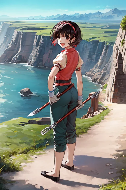 Lorananamisuikodenface0.77, 1girl, Solo, Short Hair, Brown H...