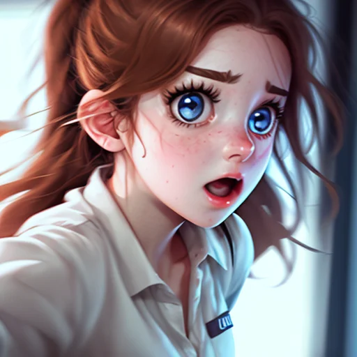 Adorable Face, Widening Eyes, Gasping Mouth, Closeup Portrai...