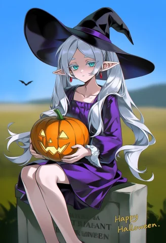 Elf Ears,white Hair,twintails,blue Sky, A Young Girl Wearing... — Stable Diffusion AI Prompt: elf ears,white hair,twintails,blue sky, A young girl wearing a purple dress and...