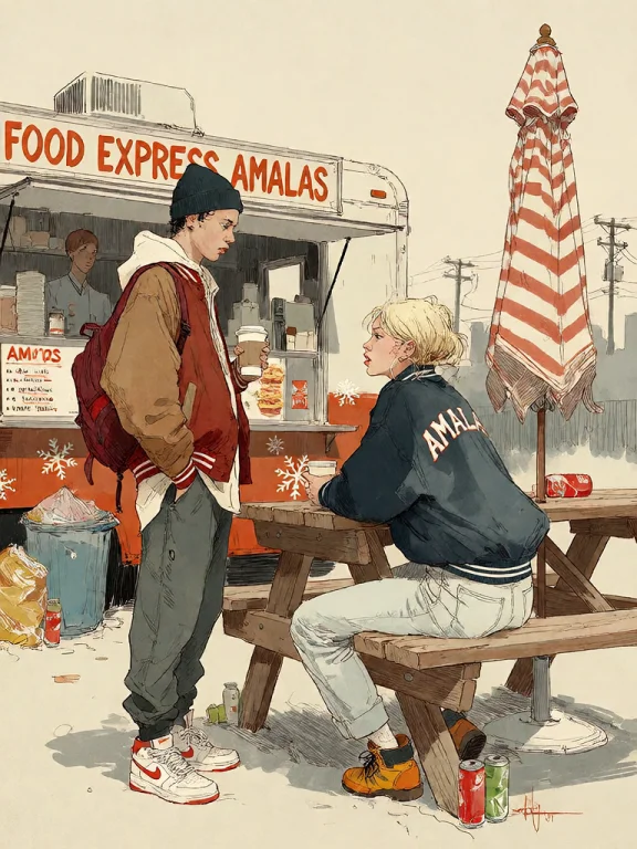 Bradhamel Art Style. Two Young People, One Standing And One...