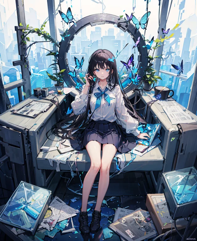 1girl, Broken Glass,broken Screen,atlantis,transparent Glass...