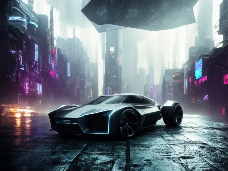 Dark Photo Of Single Futuristic Metallic Texture Cyberpunk F...