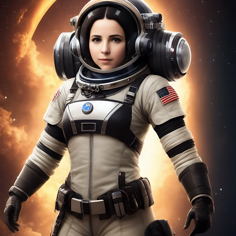 A Photo Of Character Of A Midle Aged Female Roman Astronaut,...