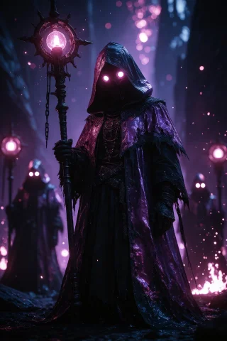 Ta86inkriot, Thin Black Outlines, A Dark Sci-fi Fantasy Illu... — Stable Diffusion AI Prompt: ta86_inkriot, thin black outlines, A dark sci-fi fantasy illustration of three m...