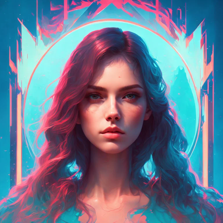 A Digital Portrait Of A Woman, Detailed Background, Cinemati...
