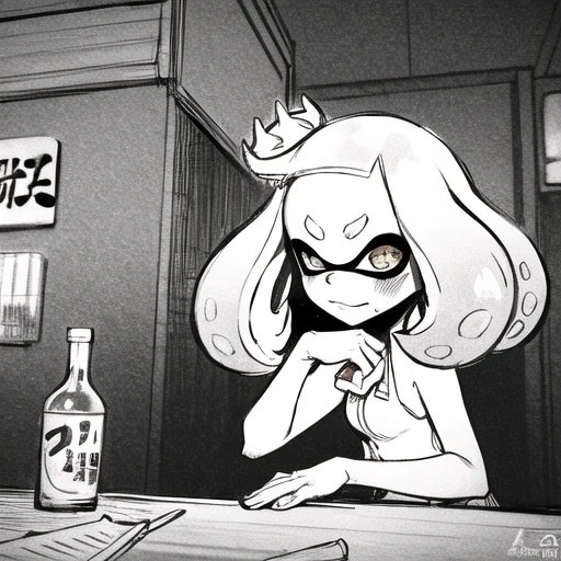 Splatoon, Pearl, Run Down 60s Japanese Bar, Sad, Alcohol, Sk...
