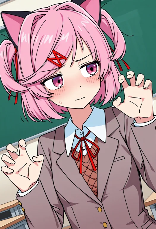 1girl, Natsuki Doki Doki Literature Club, Sensetive, Caststa...