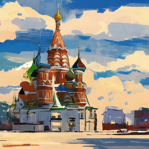 St Basils Cathedralabstract Background0.5, Expressionism, Di...
