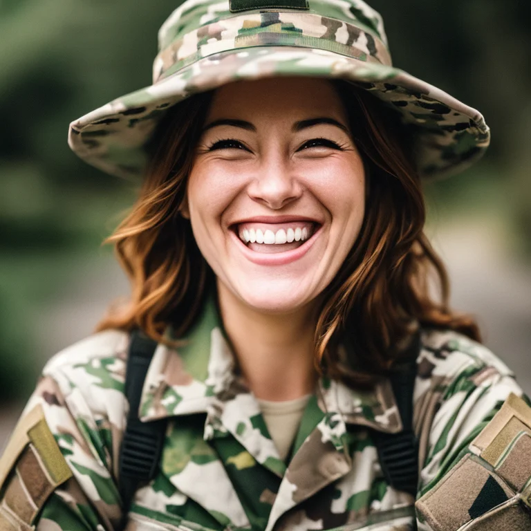 Portrait512 A Grin512 Woman Soldier