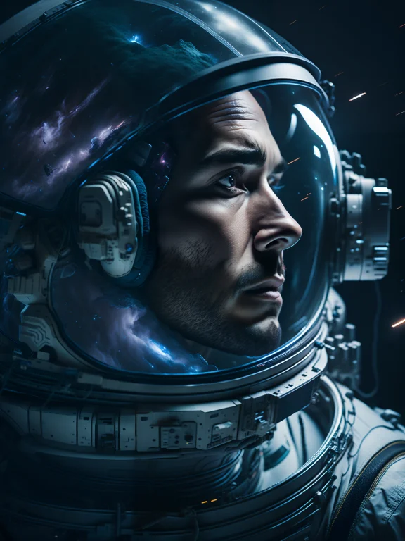 Award Winning Photo Of Cosmonaut In Outer Space, White Cosmi...