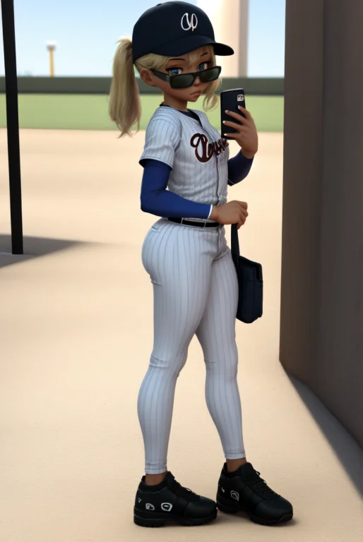 Chantel3d, Baseball Cap,baseball Uniform,full Body,blue Eyes...