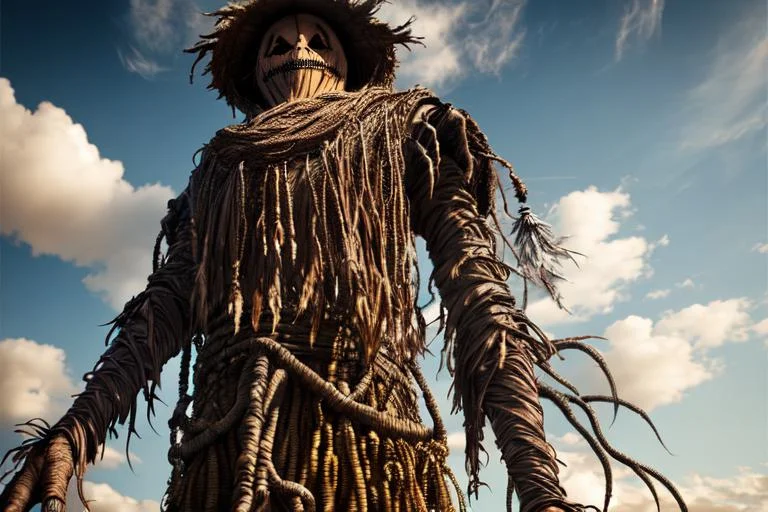 High Quality Cgi, Fantasy, Foto From Below, Scarecrow Standi...