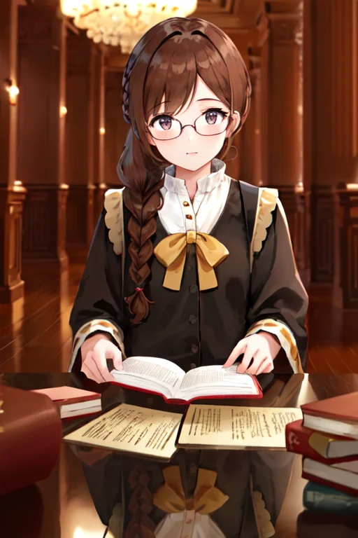 1girl, Cinnamon Brown Hair, Braided Ponytail, Low Ponytail,...