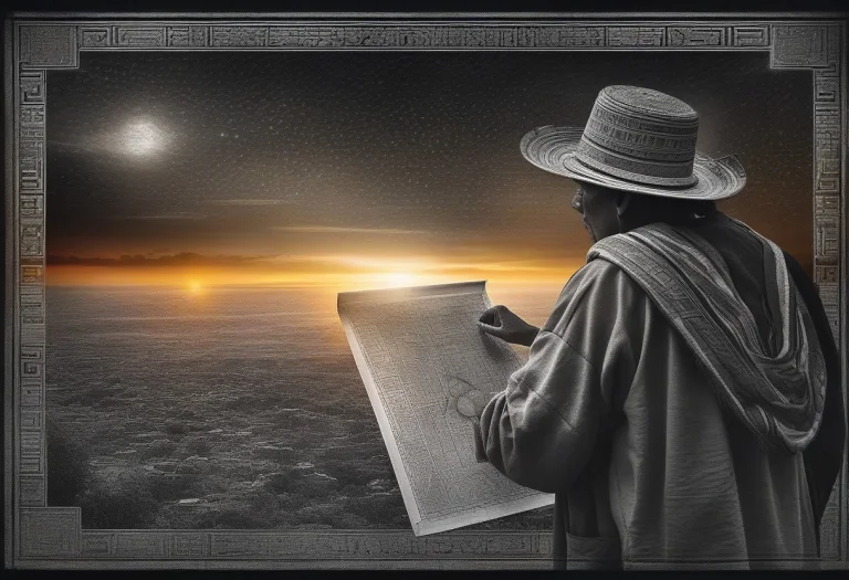 A Mayan Astronomer Charting The Night Sky, Photograph, Sunse...