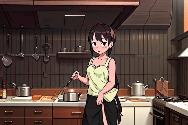 Loracartoonfanartstylev100.8 1girl, Kitchen, Best Quality, M...