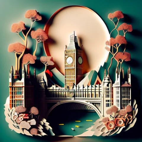 Paperai, City Of London, Big Ben — Stable Diffusion AI Prompt: (paperai), city of london, big ben
