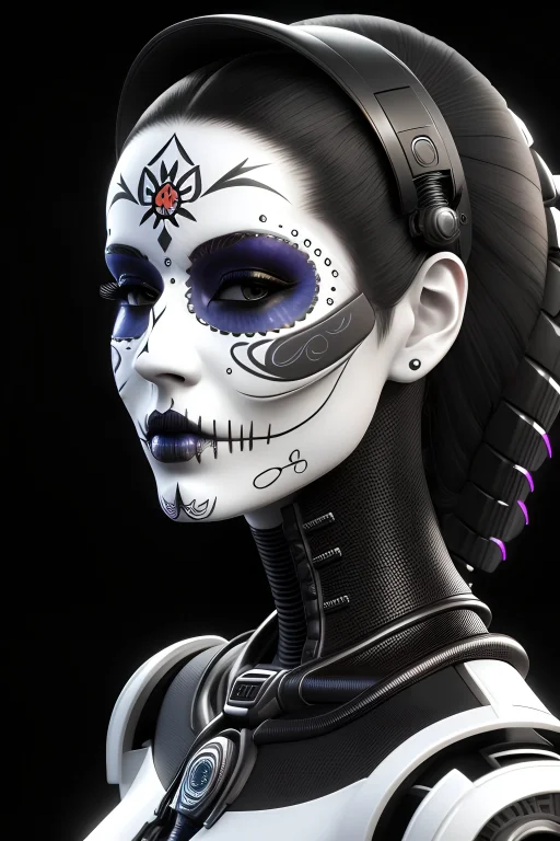 Ultra Detailed Side Portrait Of Female Android, Beautiful At...