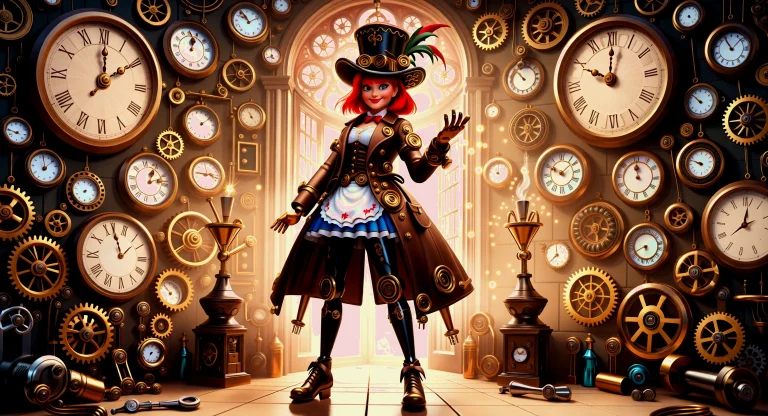 Hyperdetailed Macro Photography Of Steampunk Clockwork, Shar...