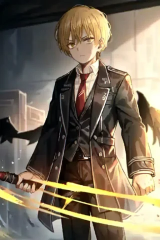 1boy1.2, Aged Down, Solo, Dynamic Angle, Blond Hair, Yellow... — Stable Diffusion AI Prompt: (1boy:1.2), aged down, solo, dynamic angle, blond hair, yellow eyes, (Undercut:1...